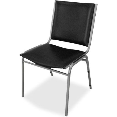 Lorell® Padded Armless Stacking Chair, 20-3/4"W x 19-1/2"D x 35-5/8"H, Black, 4/Carton