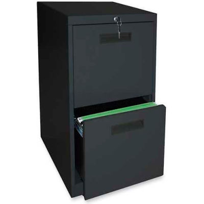 Lorell® File/File Mobile Pedestal File, 15"W x 19"D x 28"H, Black