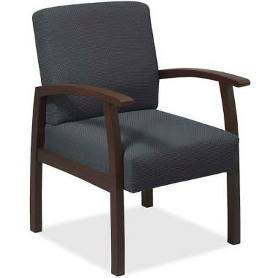 Lorell® Deluxe Fabric Guest Chair, 24"W x 25"D x 35-1/2"H, Expresso Frame/Charcoal Seat