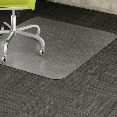 Lorell® Office Chair Mat for Carept - 60"L x 46"W, 0.12" Thick - Beveled Edge - Clear