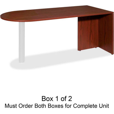Lorell® Peninsula Desk Without Post - 66"W x 30"D x 29-1/2"H - Mahogany - Essentials Series