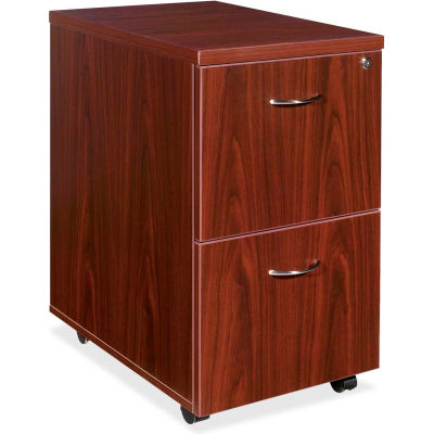 Lorell® Mobile Pedestal - 16"W x 22"D x 28-1/4"H - Mahogany - Essentials Series