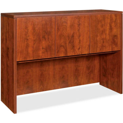 Lorell® Hutch With Doors - 48"W x 17"D x 36"H - Cherry - Essentials Series