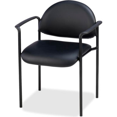 Lorell® Reception Guest Chair, 23-3/4"W x 23-1/2"D x 30-1/2"H, Black Vinyl Seat
