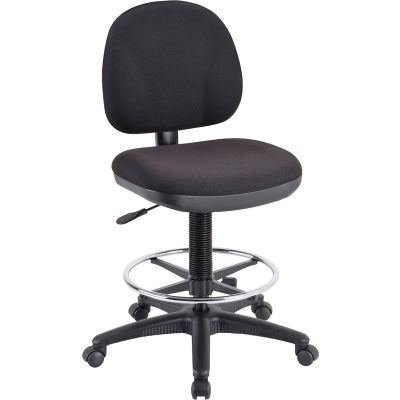 Lorell® Millenia Pneumatic Adjustable Task Stool, 24"W x 24"D x 50-1/2"H, Black