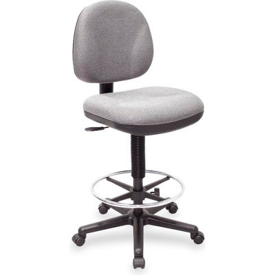 Lorell® Millenia Pneumatic Adjustable Task Stool, 24"W x 24"D x 50-1/2"H, Gray