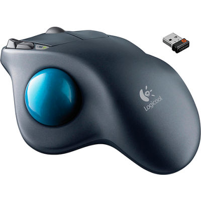 Logitech 910-001799 M570 Wireless Trackball, Silver/Blue