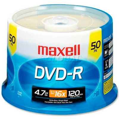 Maxell DVD Recordable Media, MAX638011, DVD-R Media, 16x Speed, 4.70 GB Capcity