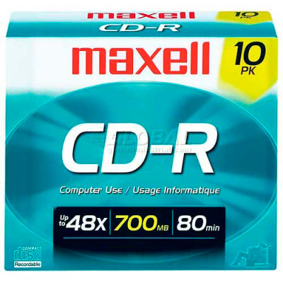Maxell CD Recordable Media, MAX648210, CD-R Media, 40x Speed, 700 MB Capcity
