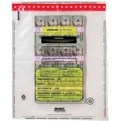 MMF FRAUDSTOPPER Tamper-Evident Currency 16-Bundle Bag 2362035 - 20 x 28 Clear, Price per 100 Bags