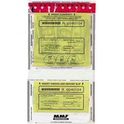 MMF FRAUDSTOPPER Tamper-Evident 2-Pocket Deposit Bag 2362500, 9-1/2x17-1/2 Clear, Price per 100 Bags