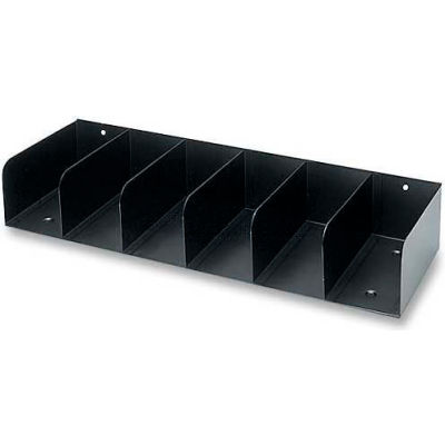 MMF Check Separator 266066604 6 Pockets Steel - 24-1/4"W x 8"D x 4"H, Black