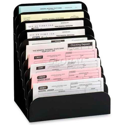 MMF Cashier Pad Rack 267061004 10 Pockets Steel - 8"W x 6-3/4"D x 11"H, Black