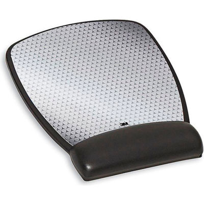 3M MW309LE Gel Mouse Pad Wrist Rest with Antimicrobial Product Protection, Black