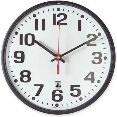 SKILCRAFT 8" Black Body Selfset Wall Clock, Black