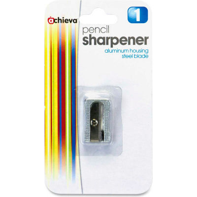 Officemate® Aluminum Pencil Sharpener, 3/8", Metallic Silver