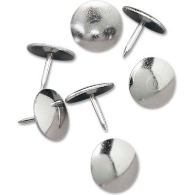 OIC Thumb Tacks - 0.50" Diameter - 100 / Box - Silver