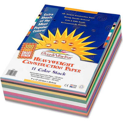 Pacon® SunWorks Construction Paper, 9"x12", Assorted, 300 Sheets