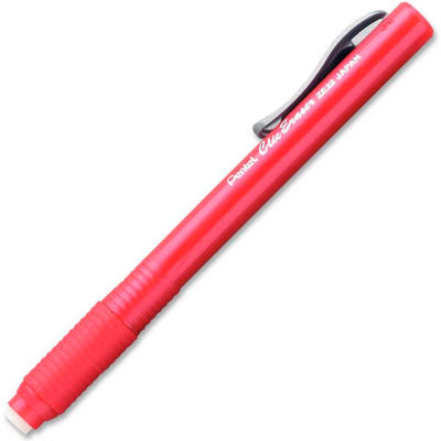 Pentel® Clic Retractable Eraser, Refillable, Red Barrel