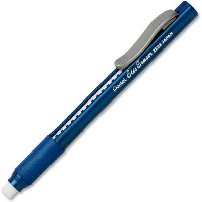 Pentel® Clic Retractable Eraser, Refillable, Blue Barrel