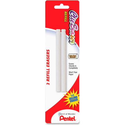 Pentel® Eraser Refill, Nonabrasive, 2/PK, White
