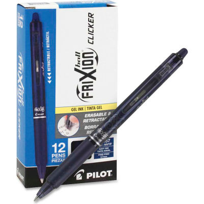 Pilot® Erasable Retractable Gel Pens - Navy Ink - Navy Blue Barrel - Dozen