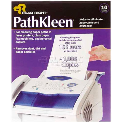 Read Right® Pathkleen Laser Printer Cleaning Sheets, RR1237, 10/Pk