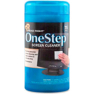Read Right® One Step CRT Screen Cleaning Wipes, 75/Pack - REARR1409