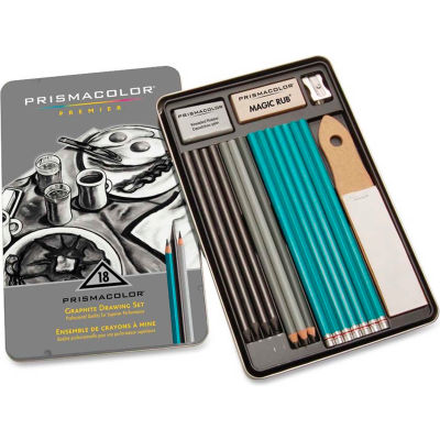Prismacolor Premier Graphite Set, 8B, 6B, 4B, 2B, B, HB, 2H, 4H, 6H Pencils, Graphite Lead, 18/Pk