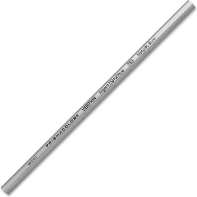 Prismacolor Verithin Colored Pencil, Silver Lead, Silver Barrel
