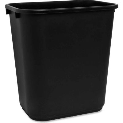 Sparco Rectangular Wastebasket, 28 Quart - Black - Pkg Qty 12