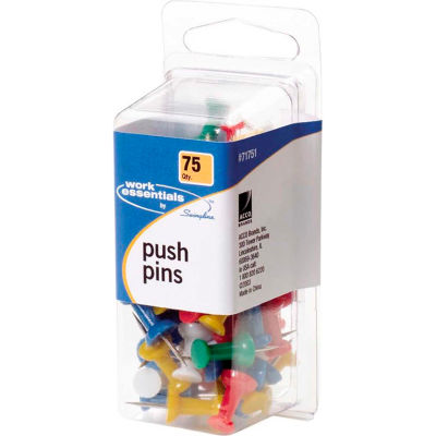 Swingline Push Pins - 75 / Pack - Assorted