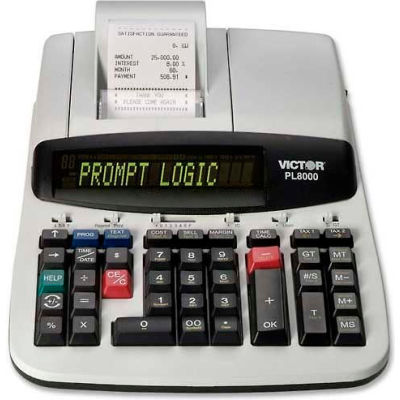 Victor® 14-Digit Calculator, PL8000, Thermal Printing, 8-1/2" X 12" X 3-1/2", Grey