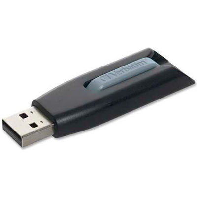 Verbatim® 49171 Store 'n' Go V3 USB 3.0 Flash Drive, 8 GB, Gray