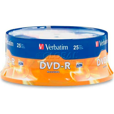 Verbatim® DVD-R, 9505816X Speed, 4.7GB, Branded, 25/Pk