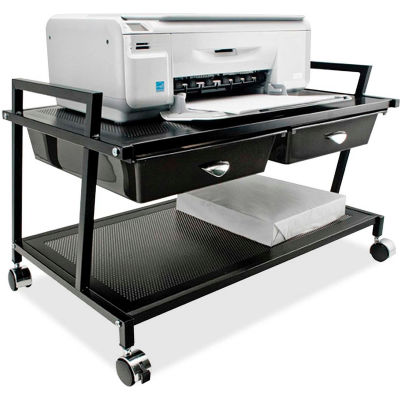 Vertiflex® Underdesk Machine Stand with Two Drawers, Black