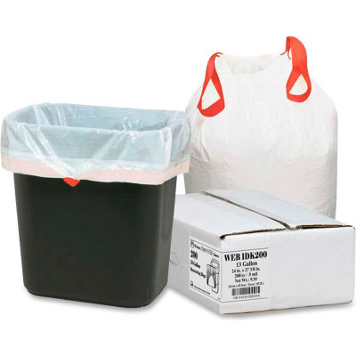 Trash Bags | Trash Bags & Liners | Bulk Tall Kitchen Drawstring Trash Bags - White, 13 Gallon, 0 ...