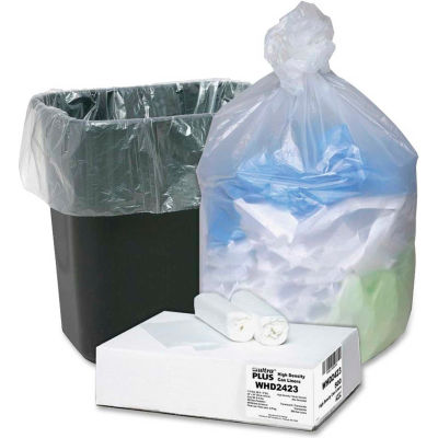 Webster Ultra Plus Trash Can Liners - Natural, 10 Gallon, 0.31 Mil, 500/Case - WBIWHD2423