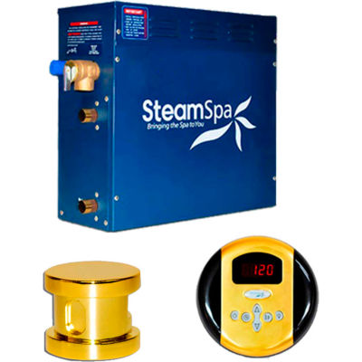 SteamSpa Oasis OA600GD Steam Generator Package, 6KW, Polished Brass