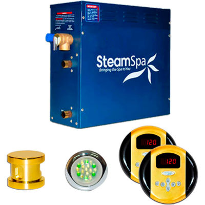 SteamSpa Royal RY900GD Steam Generator Package, 9KW, Polished Brass