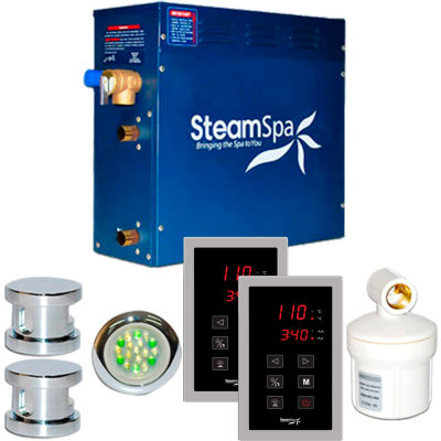 SteamSpa Royal RYT1200CH Touch Pad Steam Generator Package, 12KW, Polished Chrome