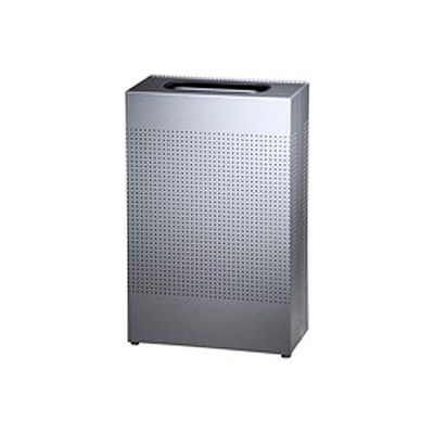 Rubbermaid® Silhouette SR14E Rectangular Open Top Receptacle w/Liner, 13 Gal. - Silver Metallic