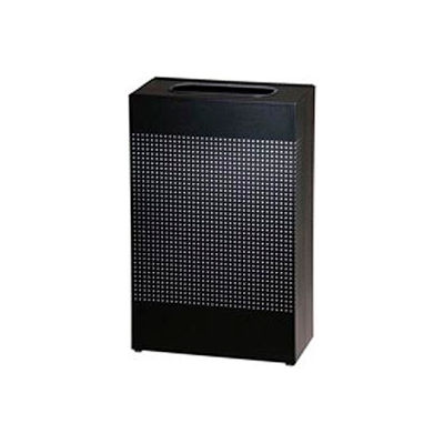 Rubbermaid® Silhouette SR14E Rectangular Open Top Receptacle w/Plastic Liner, 13 Gallon - Black