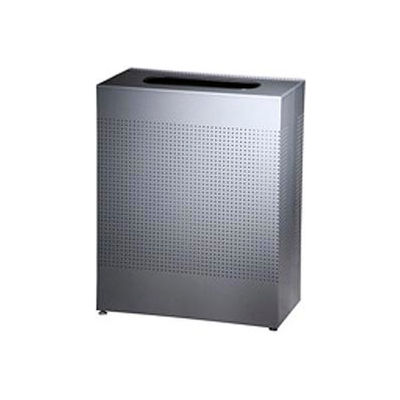 Rubbermaid® Silhouette SR18E Rectangular Open Top Can w/Liner, 22-1/2 Gallon - Silver Metallic