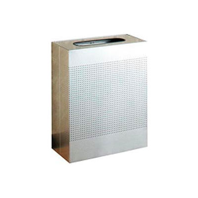 Rubbermaid® Silhouette SR18 Rectangular Open Top Can w/Liner, 22-1/2 Gallon - Stainless Steel
