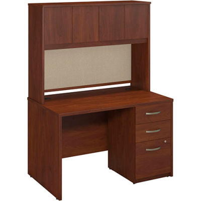 series file hutch bush elite furniture hansen cherry desks office collections globalindustrial laminate wood desk