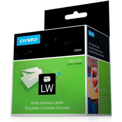 DYMO® LW Address Labels 1 1/8" x 3 1/2" Black on White