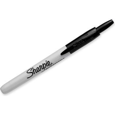 Sharpie® Retractable Permanent Marker, Fine Point, Black - 2/PK - Pkg Qty 6