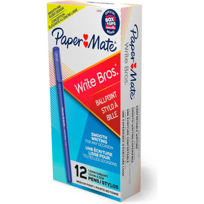 Paper Mate® Write Bros Ballpoint Stick Pen, Medium, Blue Ink, Dozen