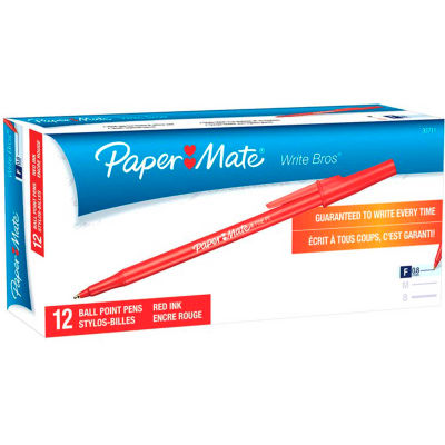 Paper Mate® Ballpoint Stick Pen, Red Ink, Fine, Dozen